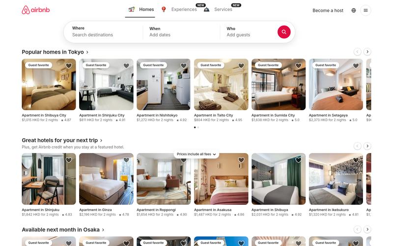 A cloned and rebranded Airbnb site