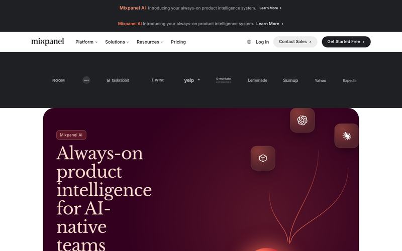 A cloned and rebranded Mixpanel site