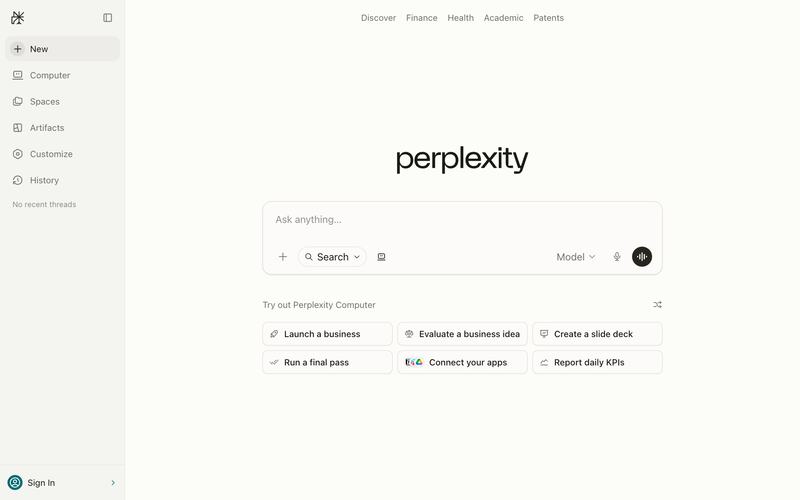 A cloned and rebranded Perplexity site