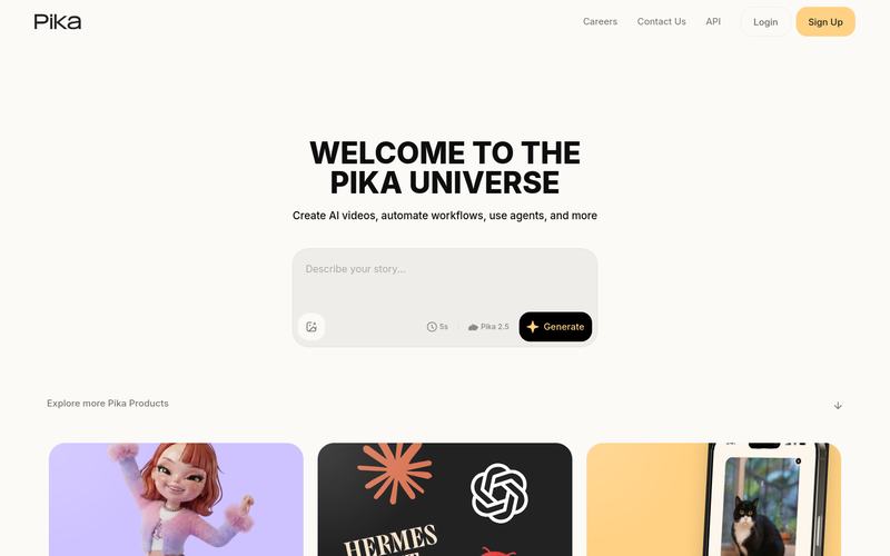 A cloned and rebranded Pika site