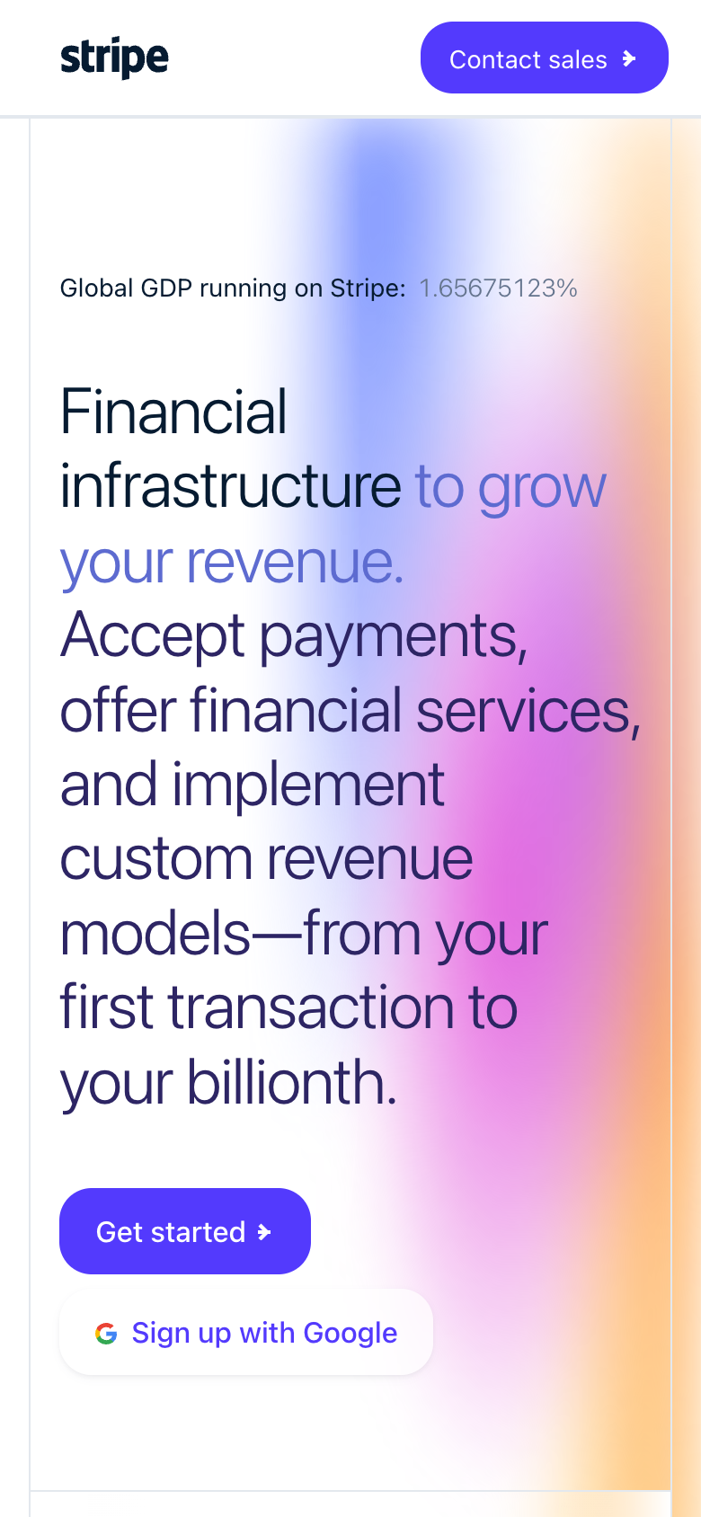 stripe.com cloned on mobile