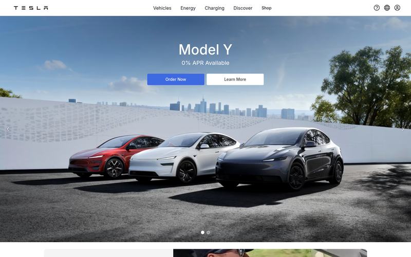 A cloned and rebranded Tesla site