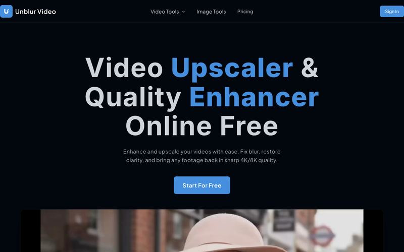 A cloned and rebranded Unblur Video site