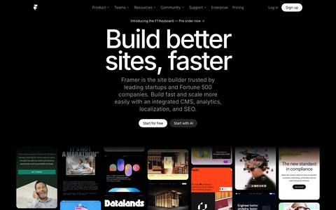 Framer homepage