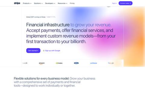Stripe homepage