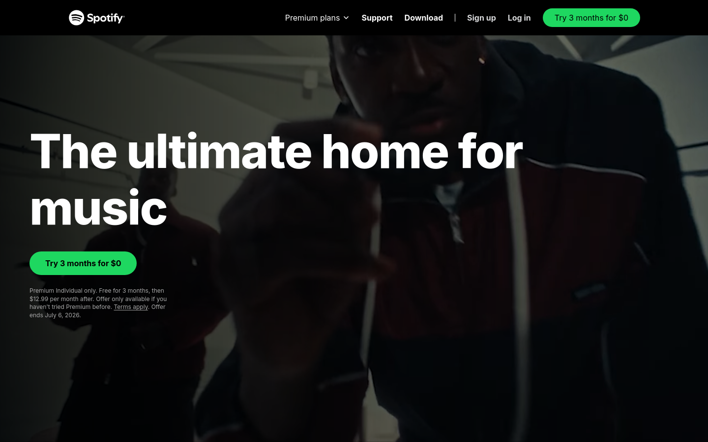 spotify.com rebuilt by clonesite